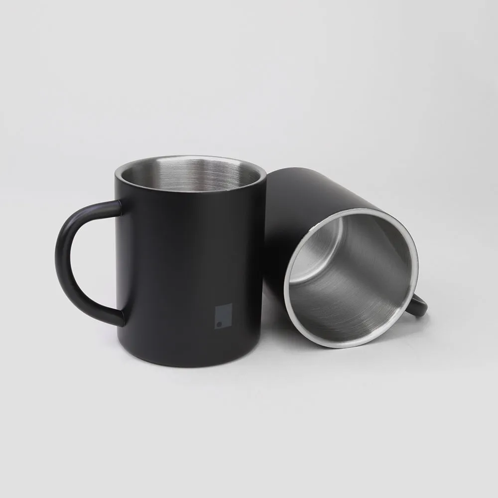 250 ml Matte Black Stainless Steel Insulated Mug Set