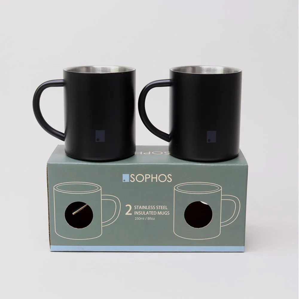 250 ml Matte Black Stainless Steel Insulated Mug Set