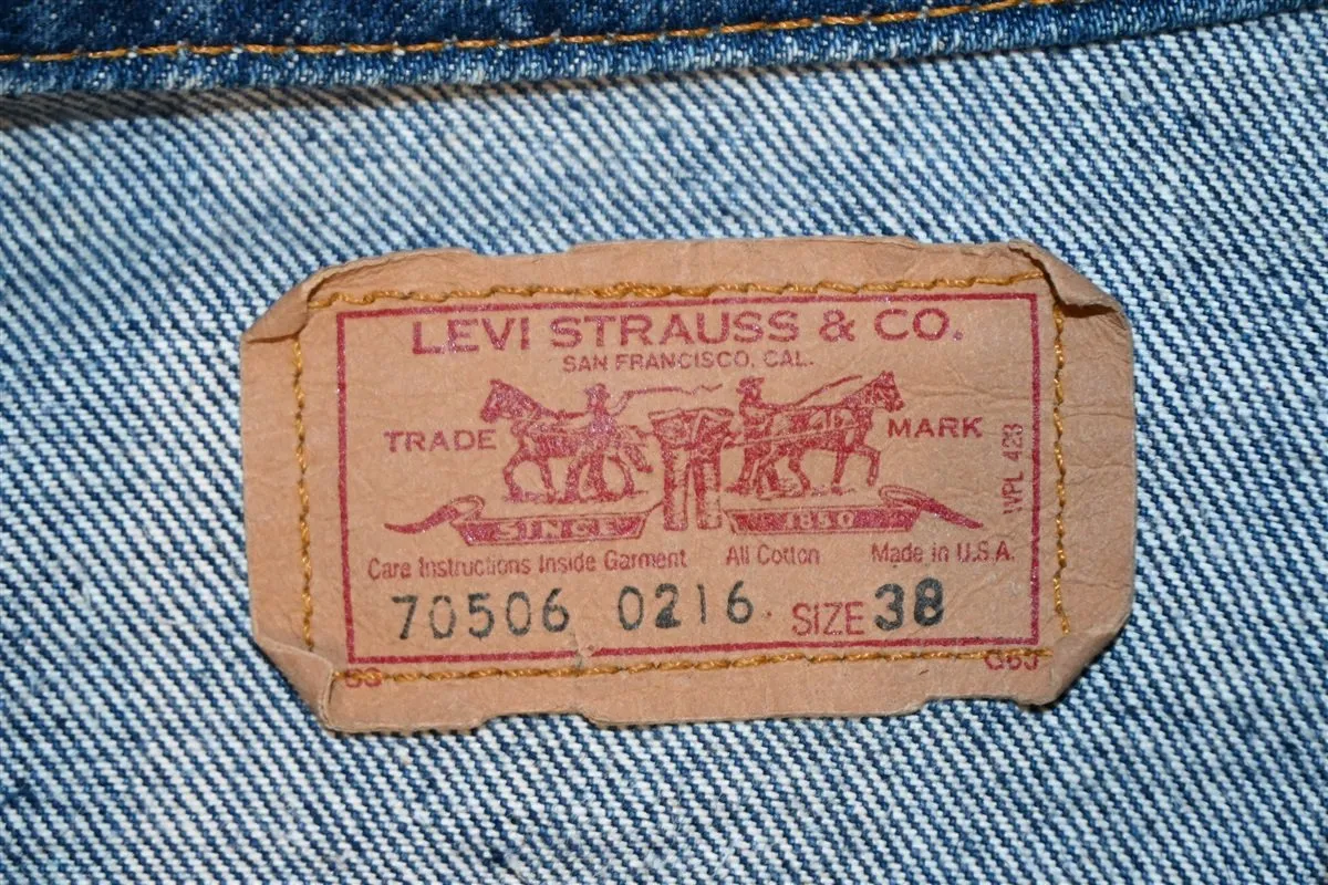 80s Levi's Type 3 Trucker Side Pocket Denim Jacket Medium