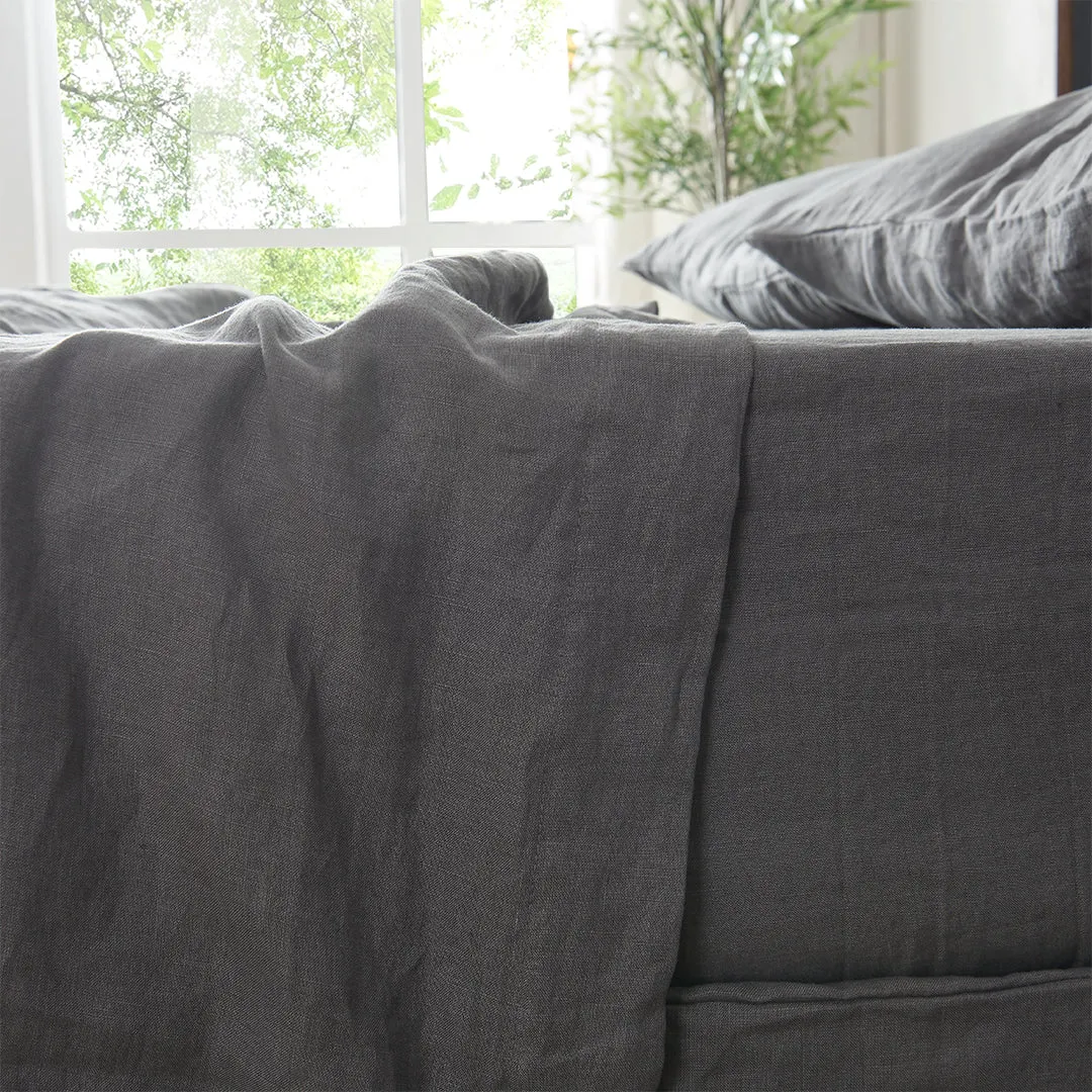 Bed Linen Flat Sheet Lead Grey