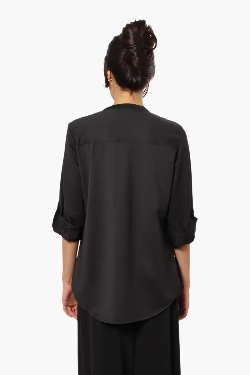 Beechers Brook Zip Pocket Roll Up Sleeve Shirt - Black