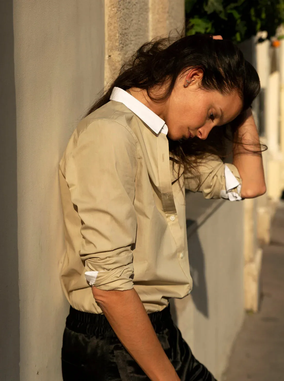 Beige Olive & White Paris Shirt - Chemise en Beige
