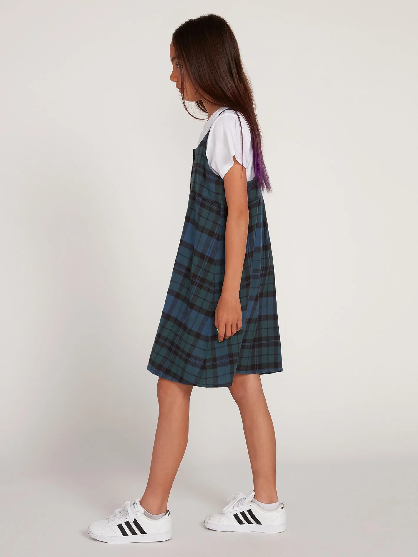 Big Girls Getting Rad Plaid Dress - Emerald Green
