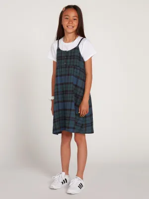 Big Girls Getting Rad Plaid Dress - Emerald Green