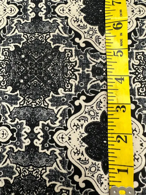 Black Multi Novelty Print Poly Georgette Fabric