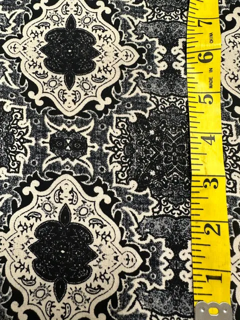Black Multi Novelty Print Poly Georgette Fabric
