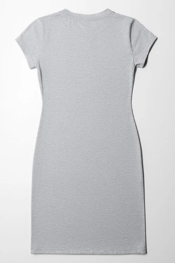 Bodycon Sleeved Dress Grey