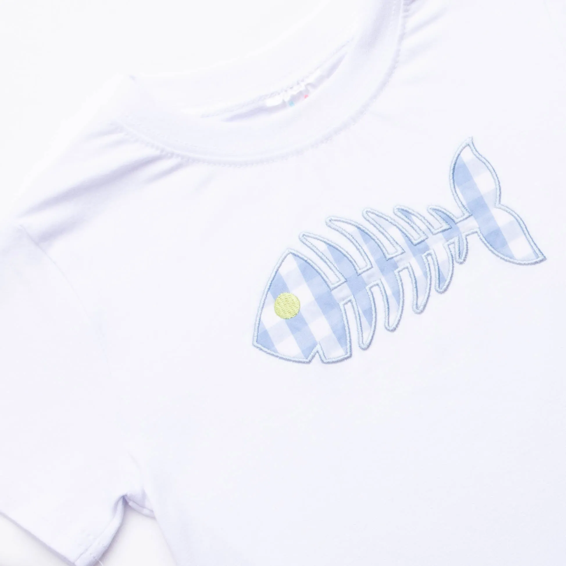 Bone Fish Applique Shirt, White