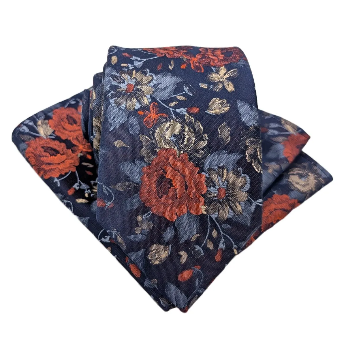 Burnt Orange Rose Wedding Tie