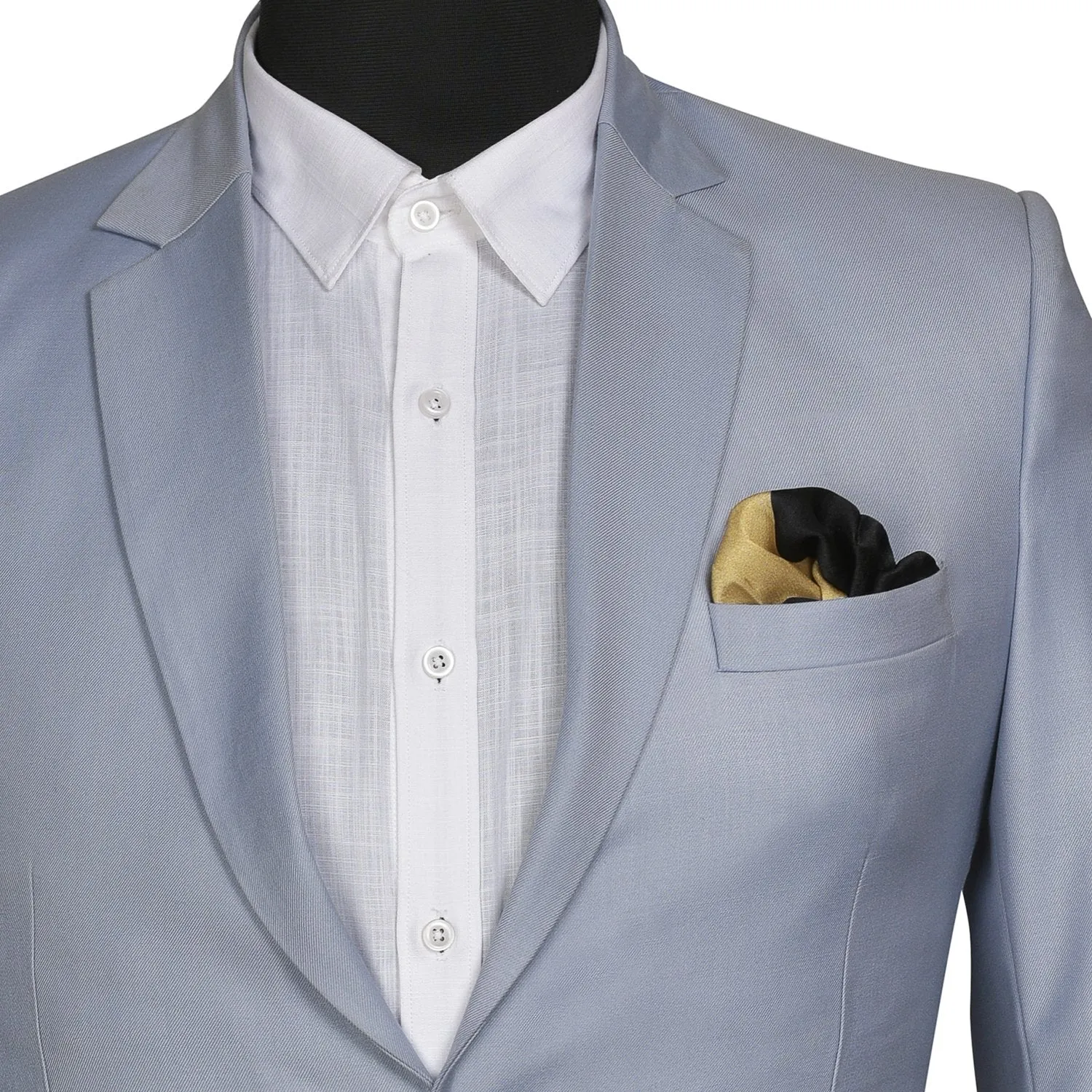 Chokore 2-in-1 Beige & Black Silk Pocket Square from the Solids Line
