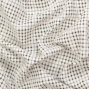 Dobby Cotton Blend Black & White Woven Checks