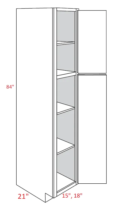 EB10-UC1821X84 Elegant White Assembled Linen Closet