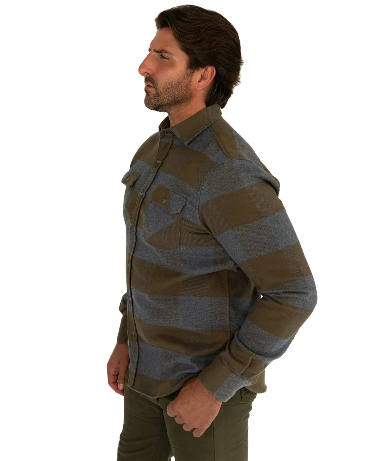 Field Grand Flannel, Caper Green