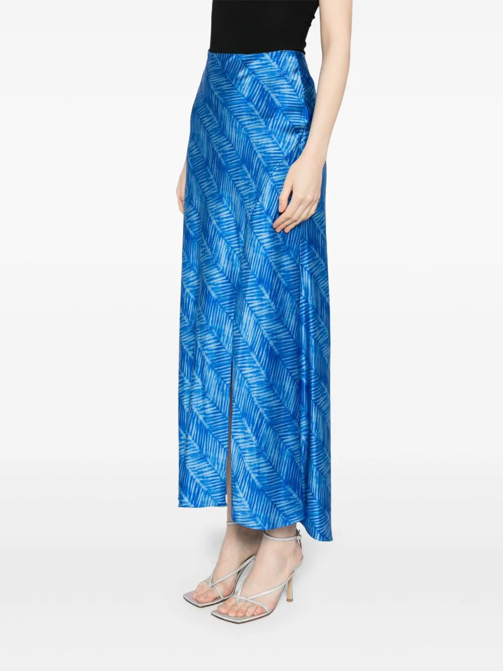 Flared Silk Midi Skirt