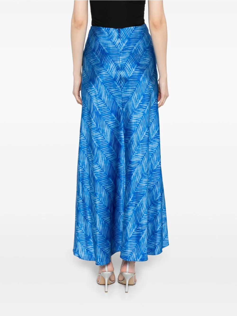 Flared Silk Midi Skirt