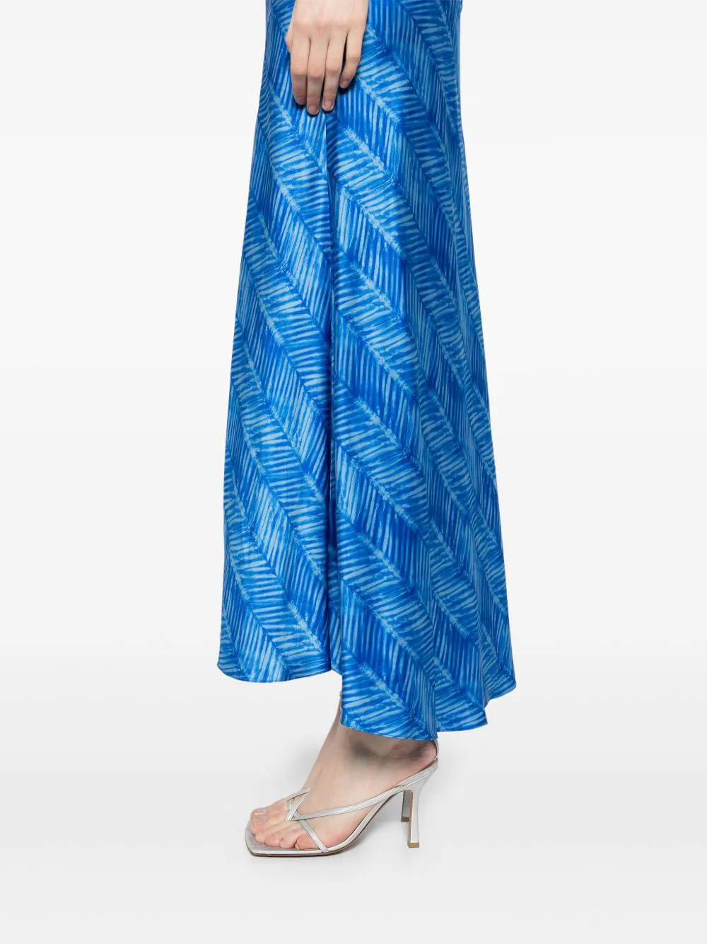 Flared Silk Midi Skirt