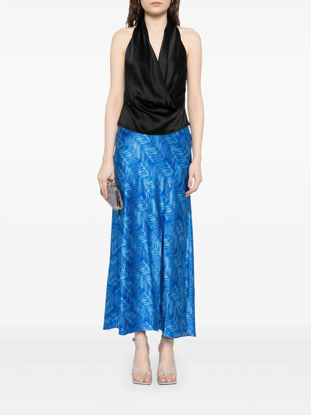 Flared Silk Midi Skirt