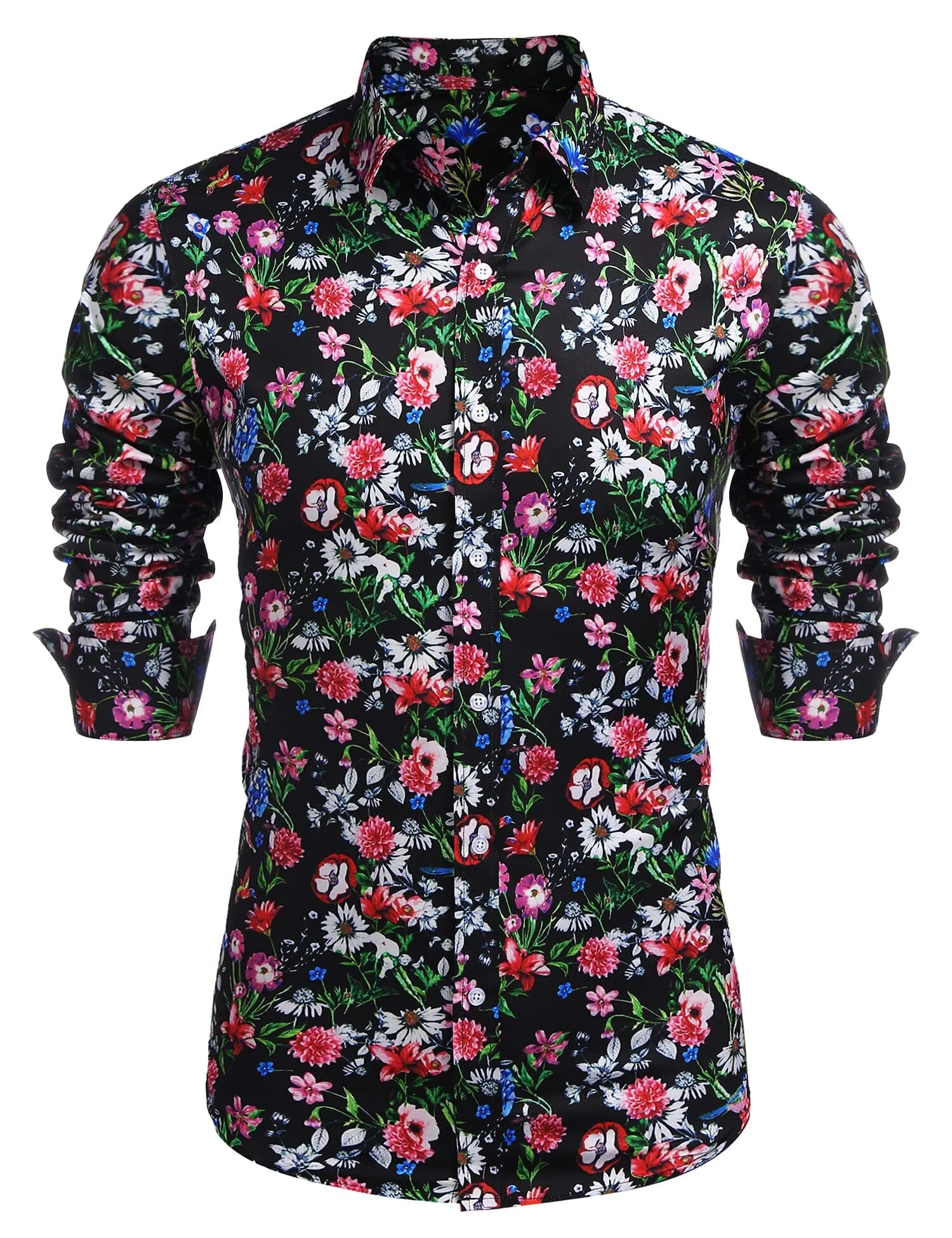 Floral Hawaiian Tropical Button Down Beach Shirt (US Only)