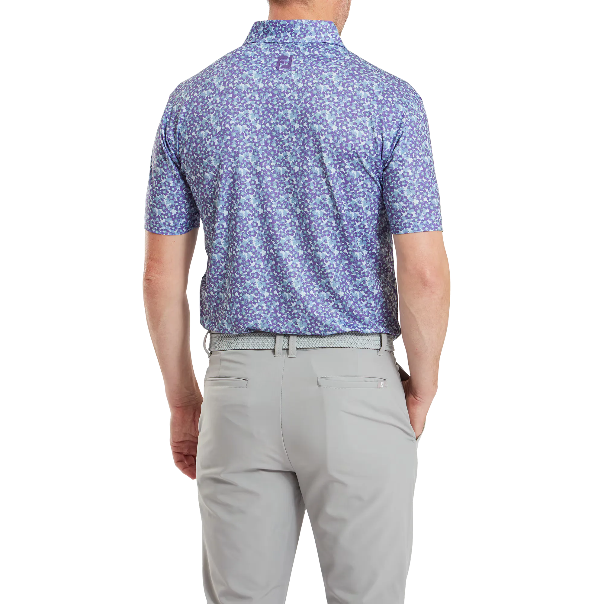 FootJoy Primrose Print Lisle Polo - Thistle/Storm/Mist