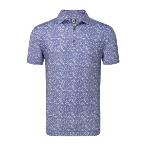 FootJoy Primrose Print Lisle Polo - Thistle/Storm/Mist