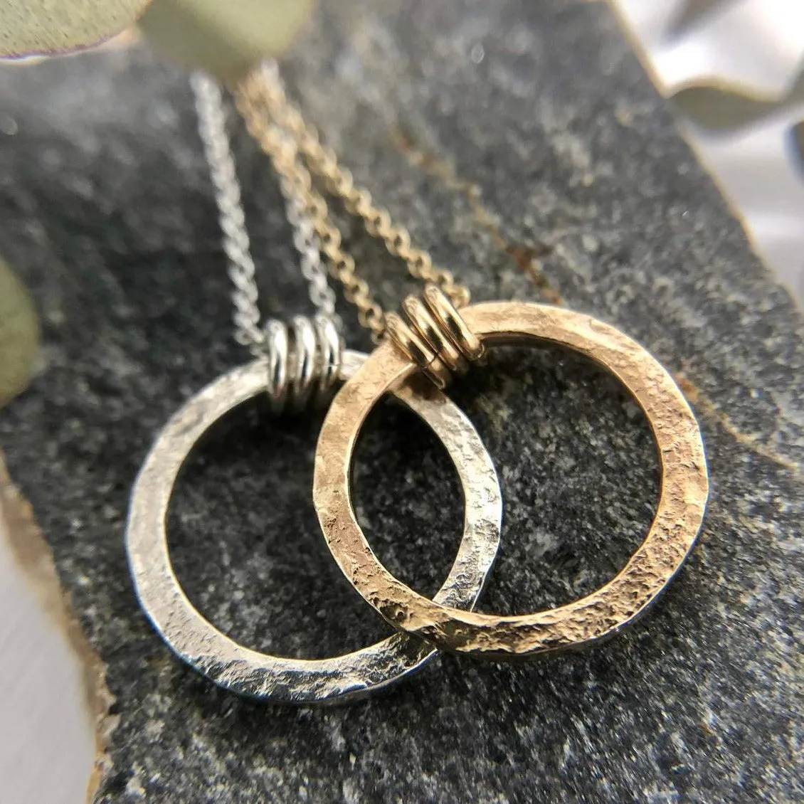Full Moon Textured Circle Necklace