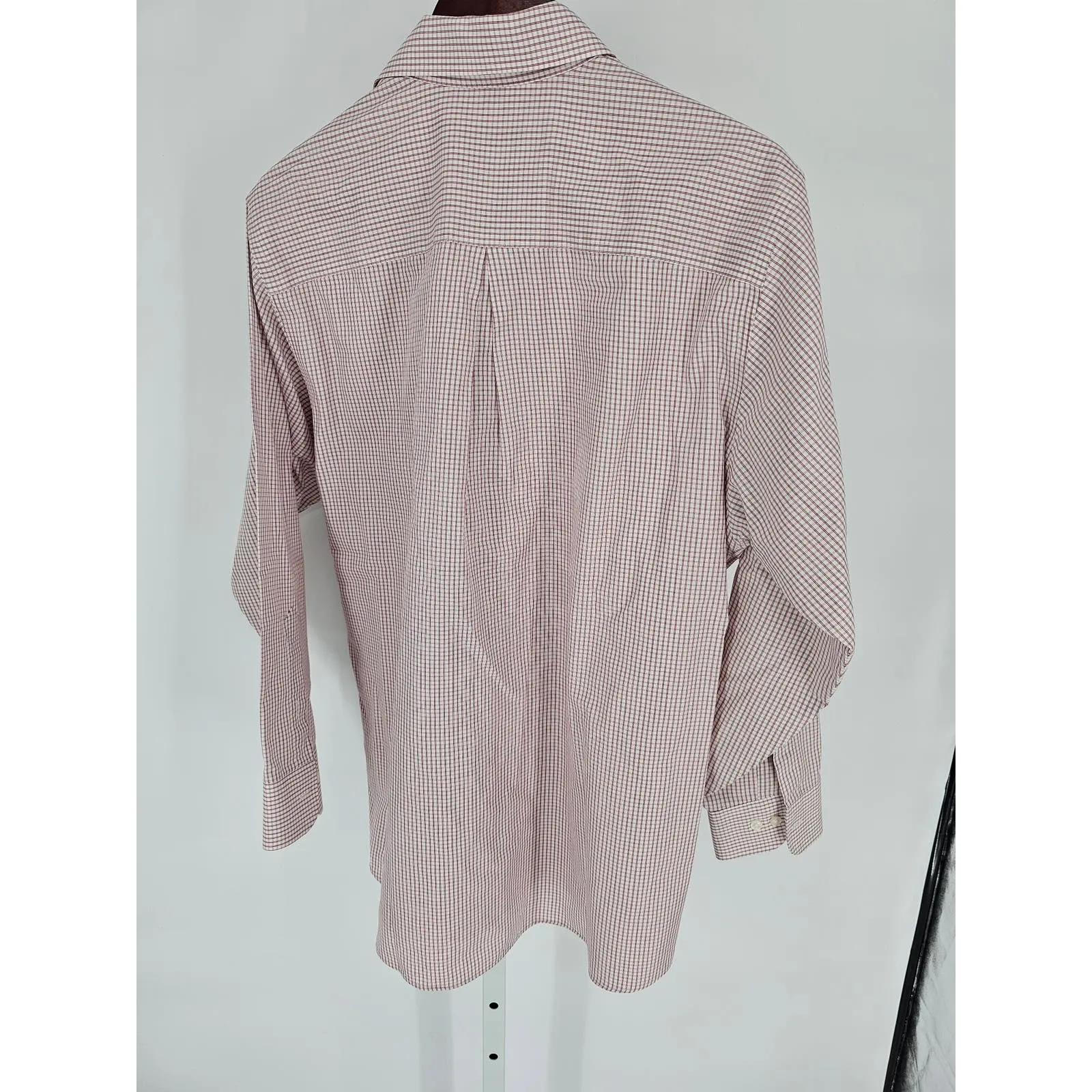 Geoffrey Beene Mens Sz 16 32/33 Long Sleeve Button Up Dress Shirt Purple Plaid