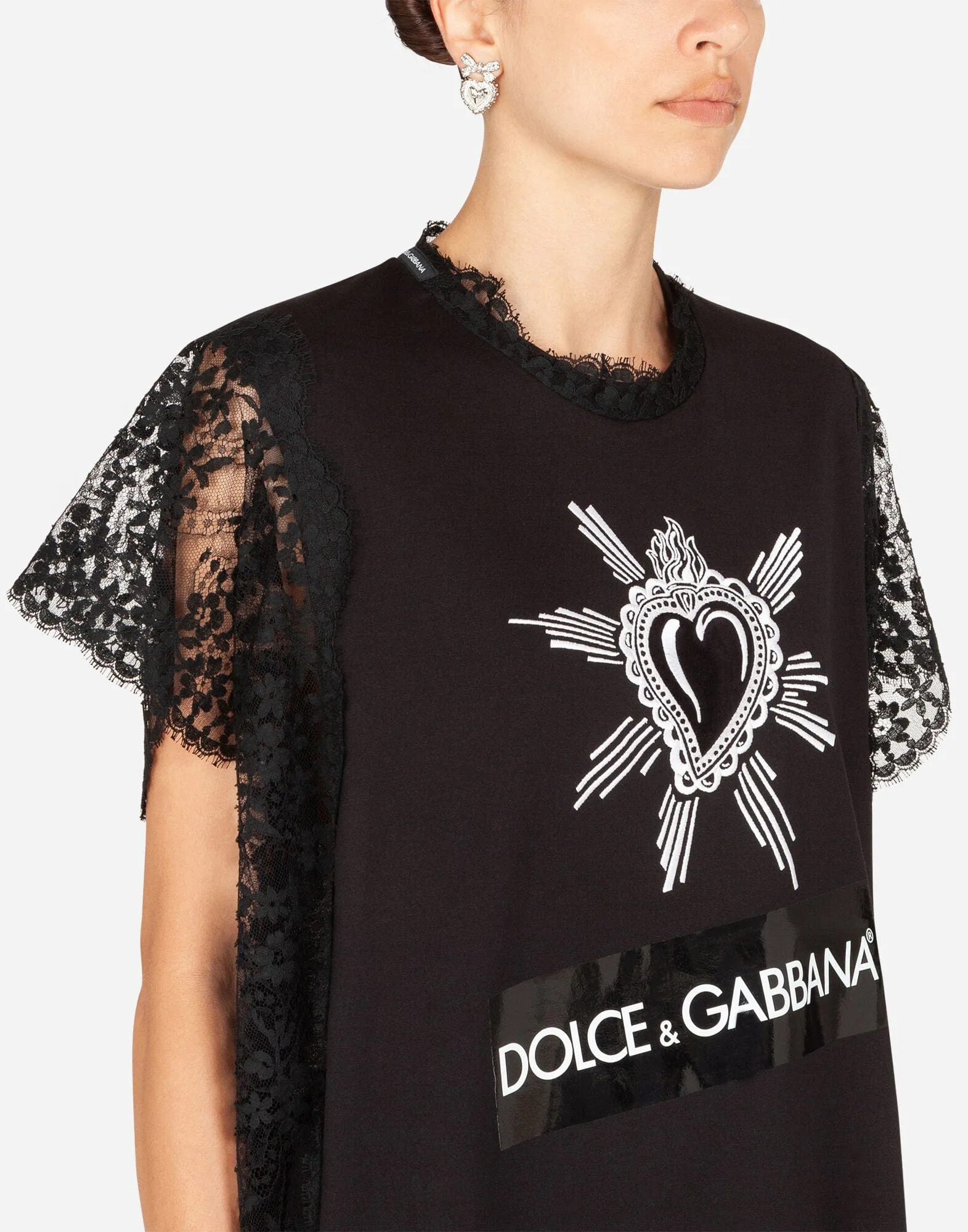 Heart Embroidery Jersey T-Shirt