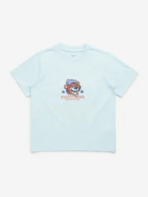 HOP Kids Light Blue Skater-Inspired Cotton T-Shirt