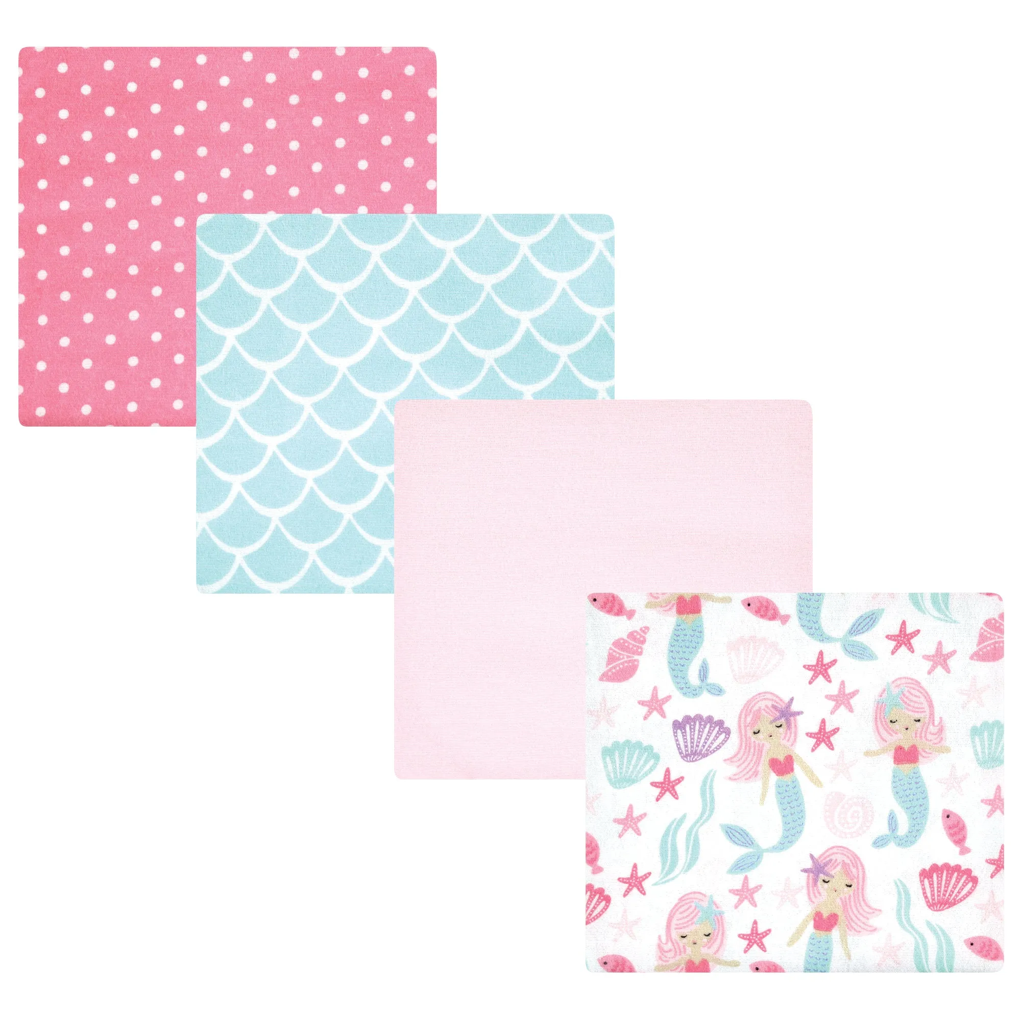 Hudson Baby Cotton Flannel Receiving Blankets, Mermaid