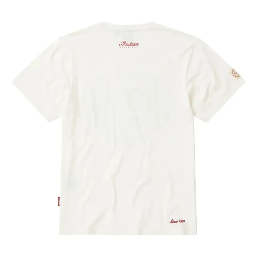 Indian Motorcycle  Mens 1901 T-Shirt Tee Soft Lightweight Comfortable White