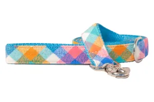 Jackson Flannel on Blue Dog Leash