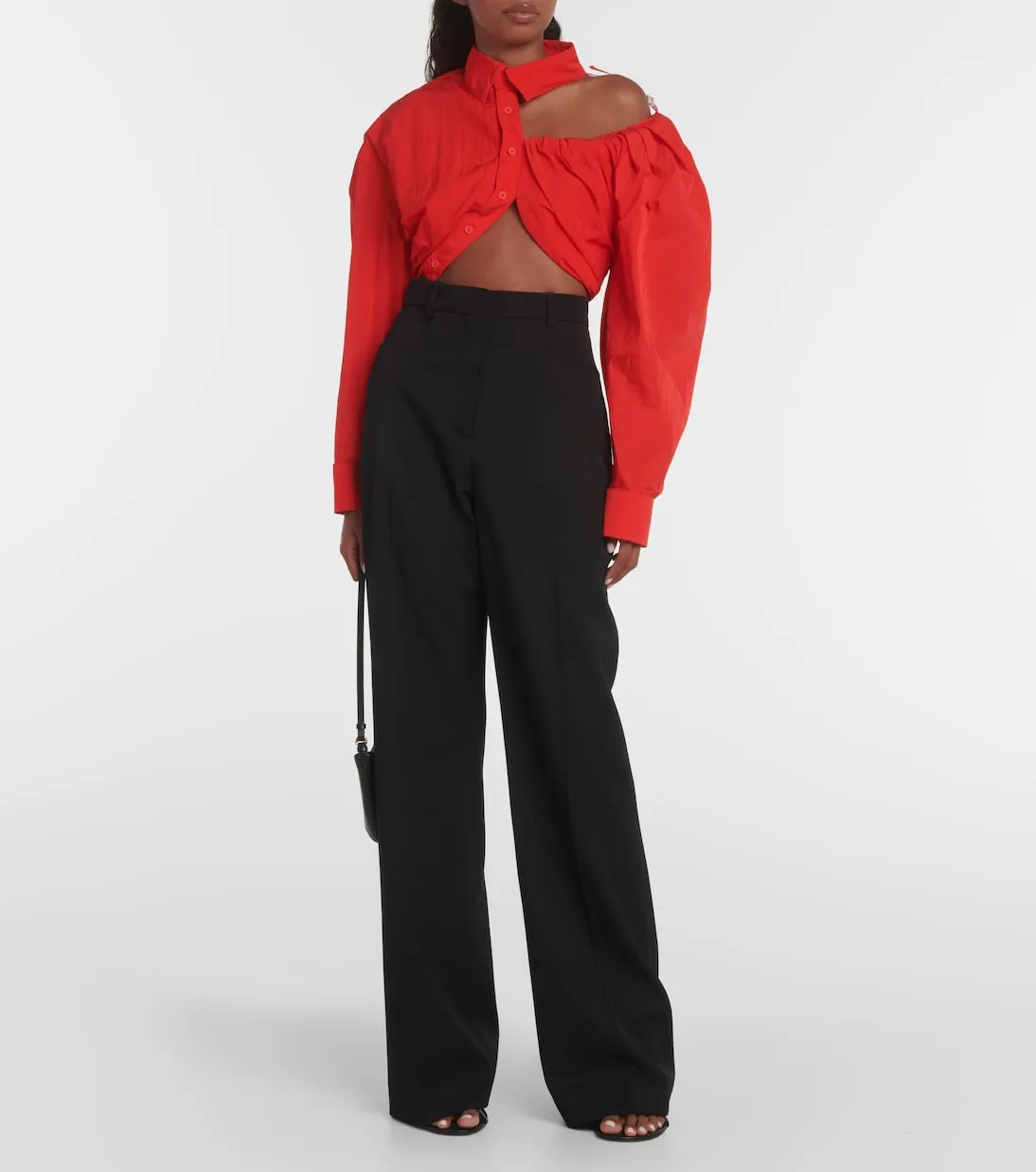 La chemise galliga Jacquemus cropped shirt, red