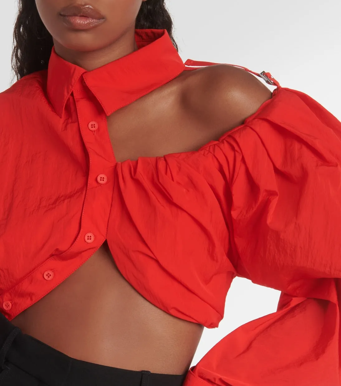 La chemise galliga Jacquemus cropped shirt, red