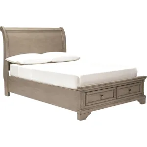 Lettner Full Sleigh Storage Bed - Light Gray