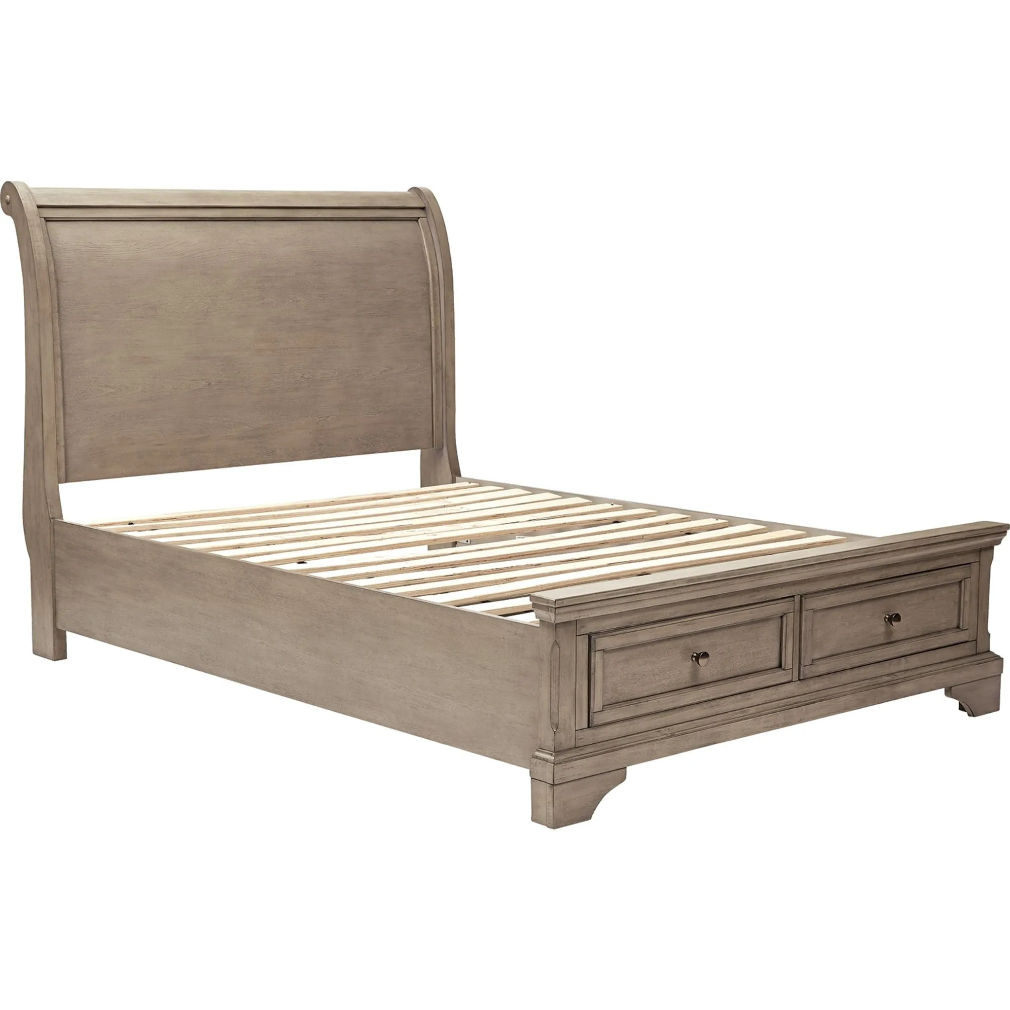 Lettner Full Sleigh Storage Bed - Light Gray