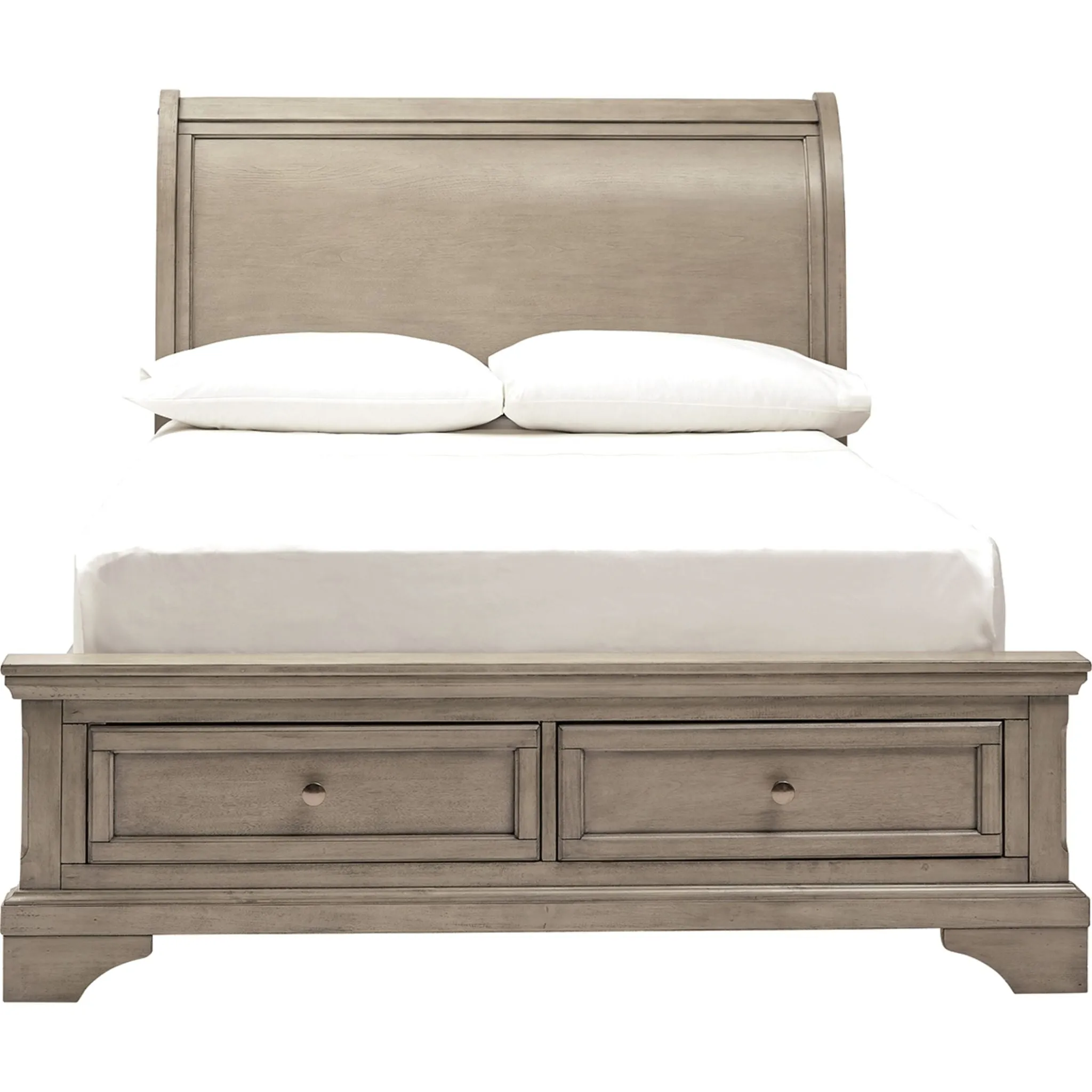 Lettner Full Sleigh Storage Bed - Light Gray