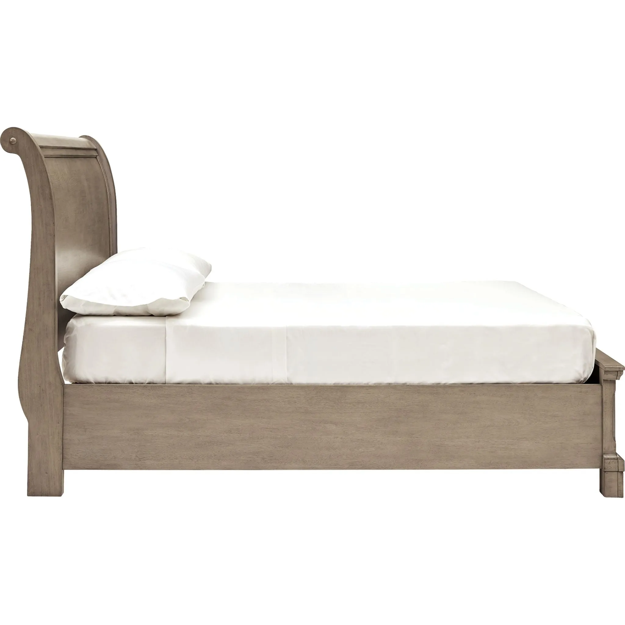 Lettner Full Sleigh Storage Bed - Light Gray