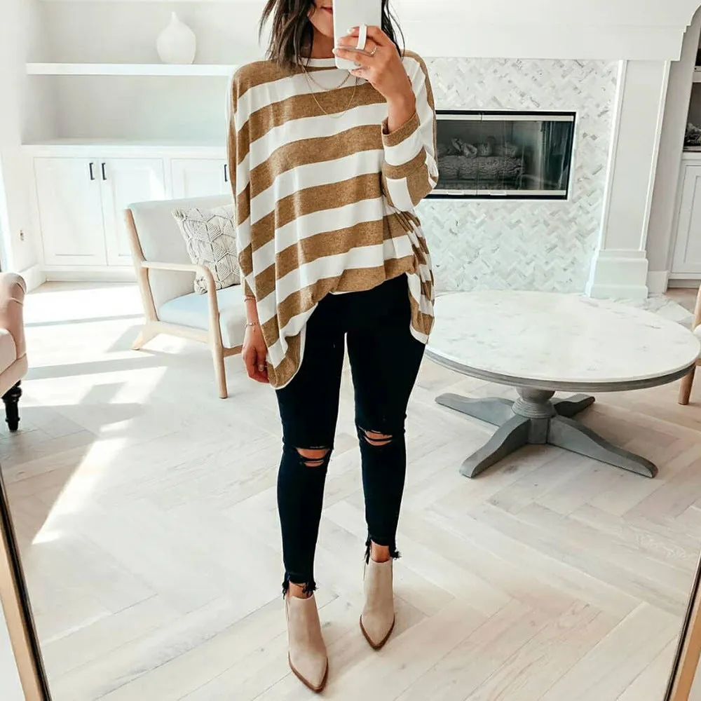 Loose Striped Wholesale Women Blouses Long Sleeve Shirts Fashion Wholesale