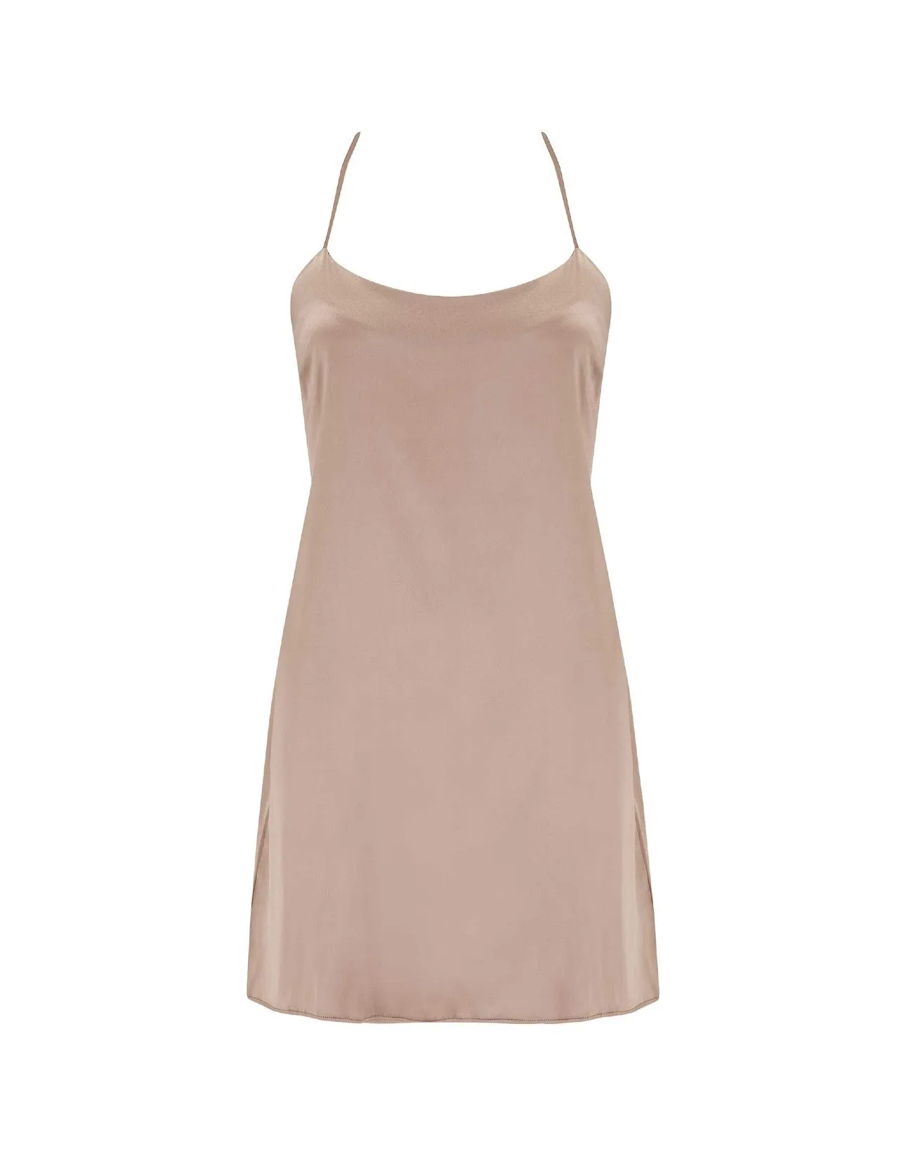 Marlena Antique Gold Silk Babydoll with Open Back