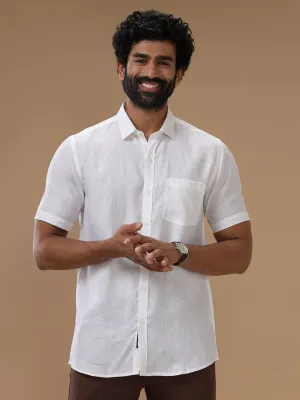 Men Pure Linen White Shirt 5100