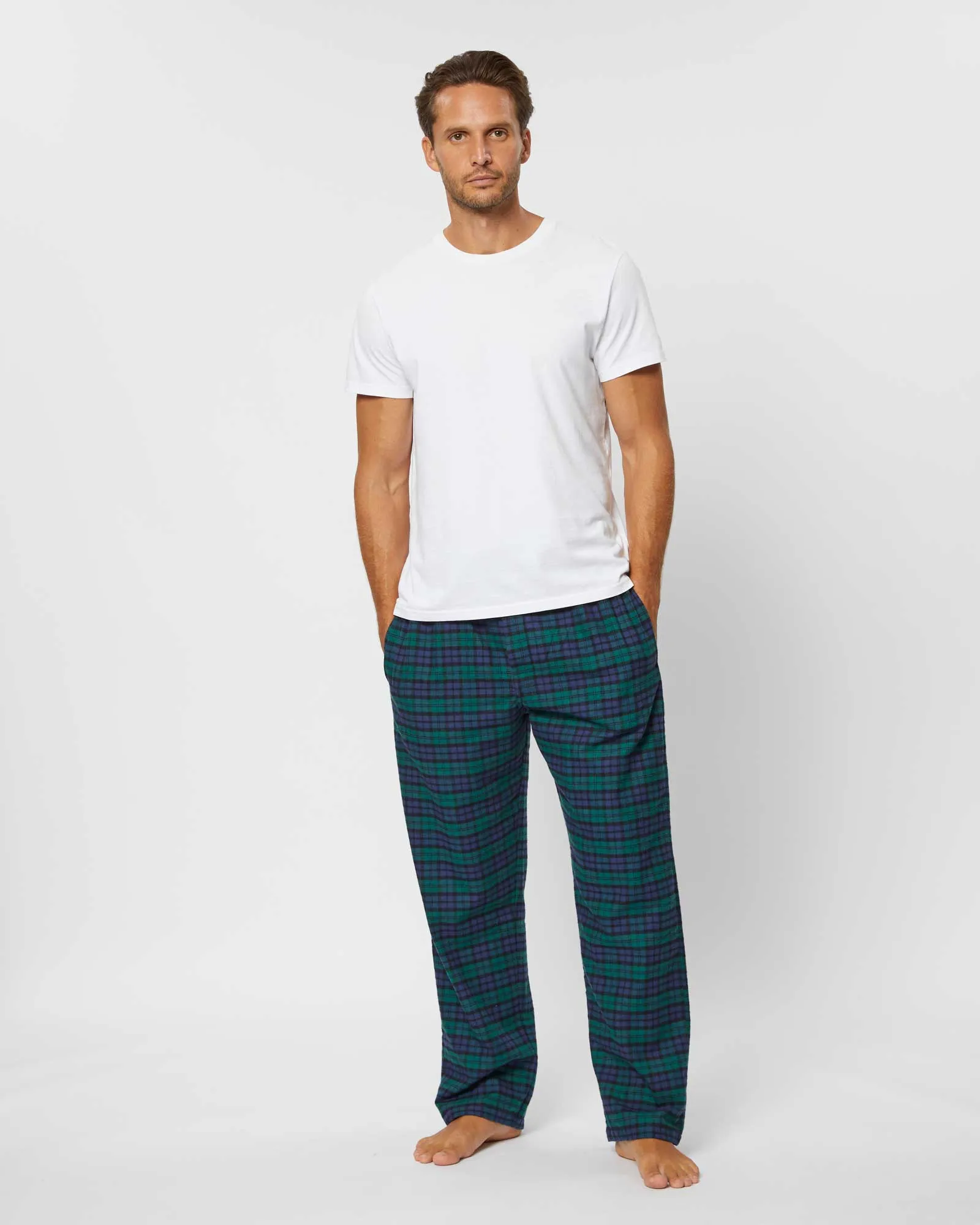 Men's Brushed Cotton Pyjama Trousers - Litton Blackwatch Tartan