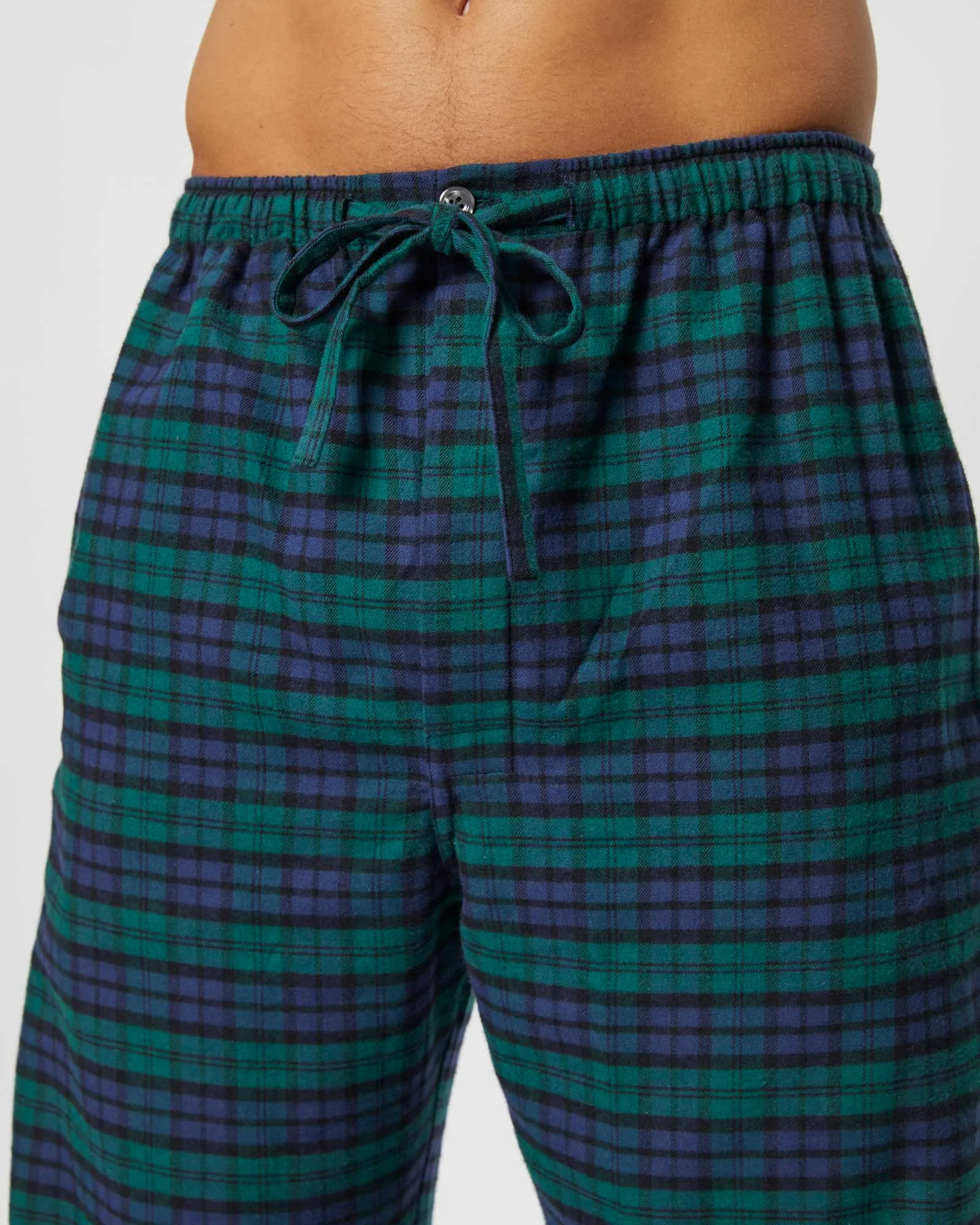 Men's Brushed Cotton Pyjama Trousers - Litton Blackwatch Tartan