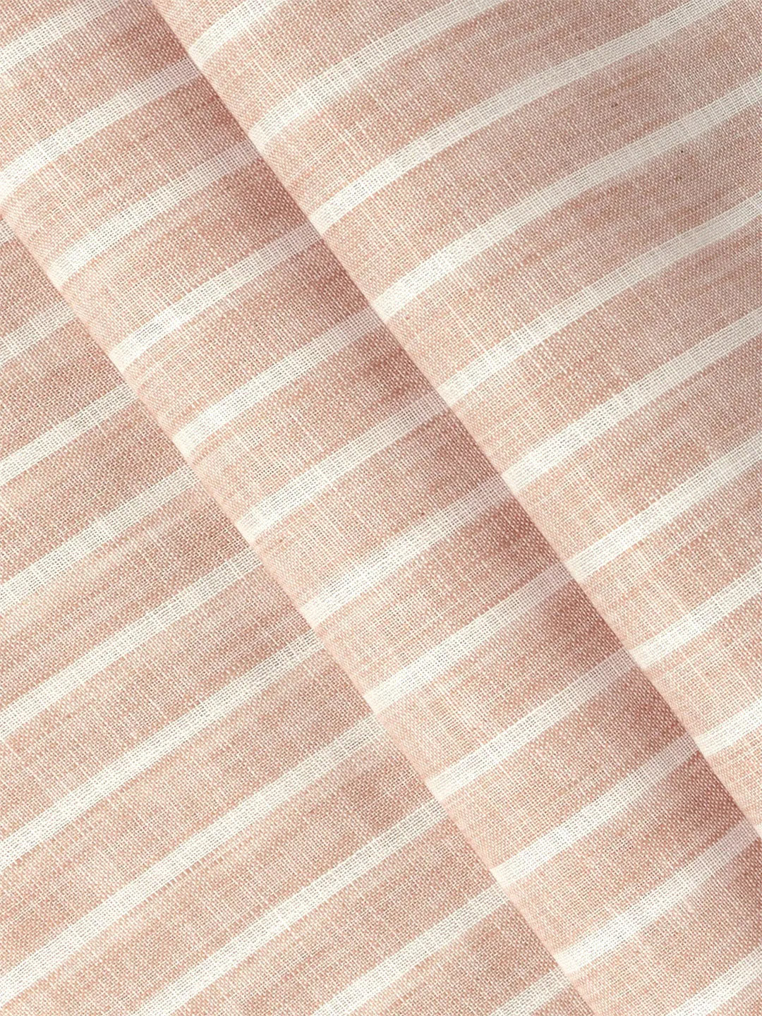 Mens Cotton Rich Striped Shirt Fabric Peach High Style