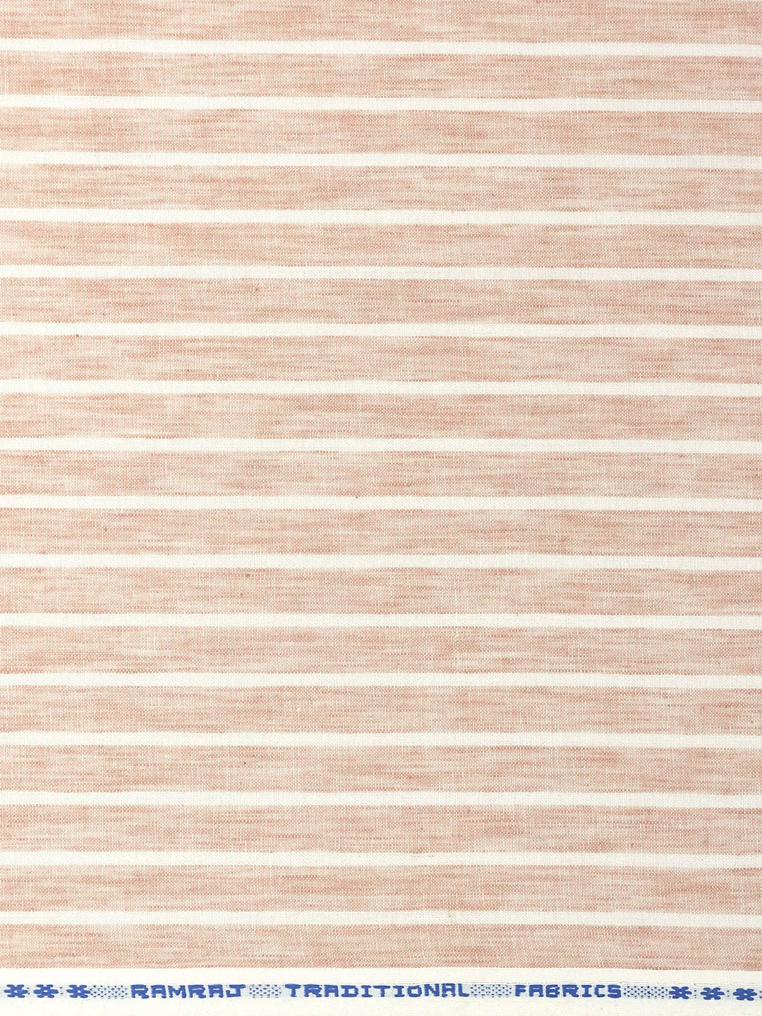Mens Cotton Rich Striped Shirt Fabric Peach High Style