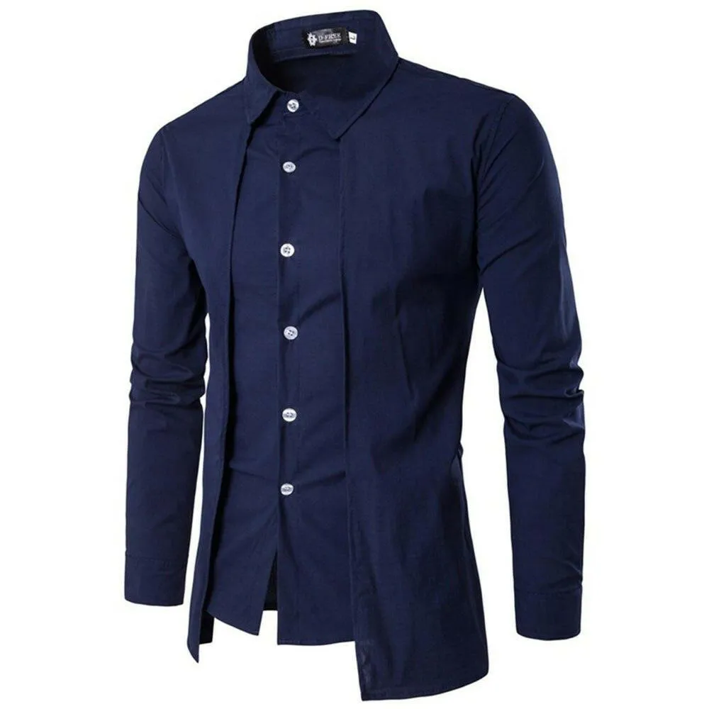 Men’s Cotton Tuxedo Shirt with Regular Sleeve and Turn-down Collar