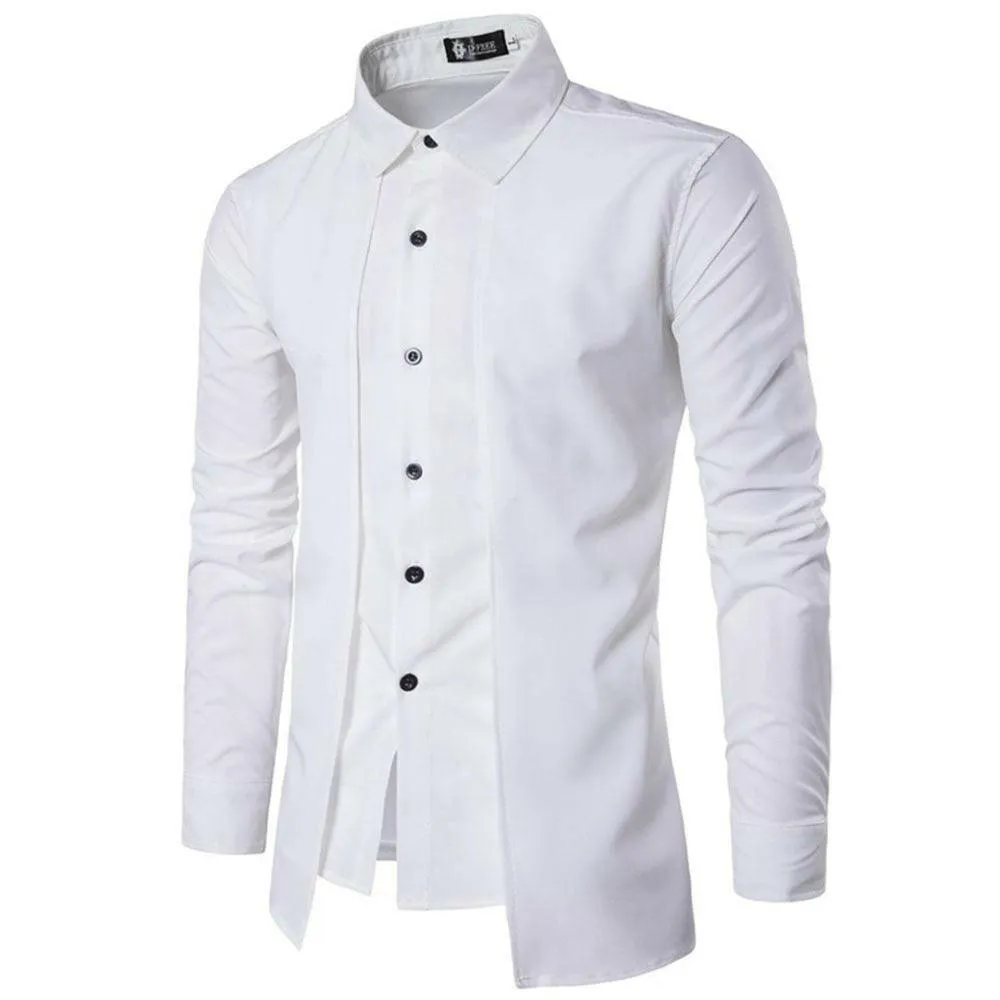 Men’s Cotton Tuxedo Shirt with Regular Sleeve and Turn-down Collar