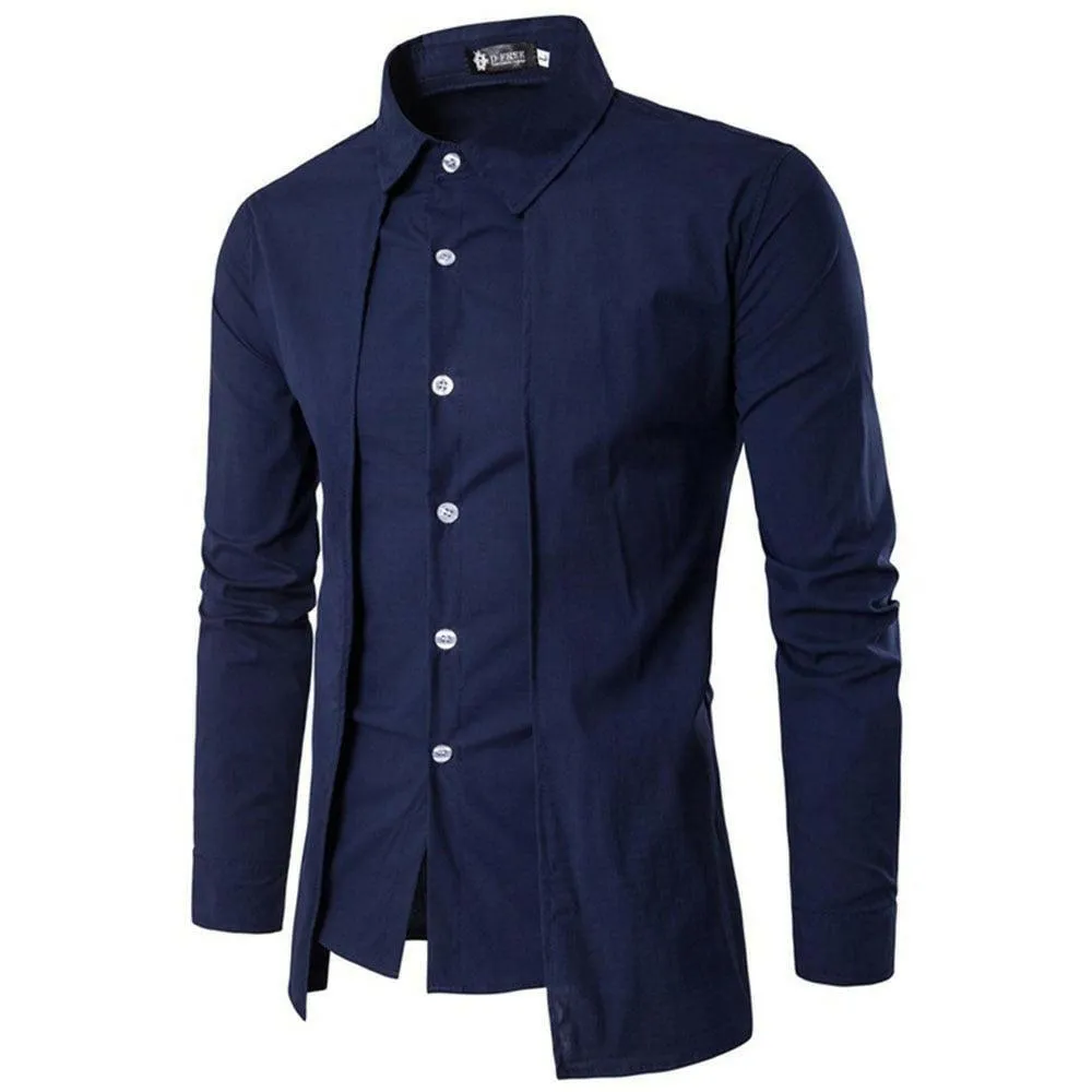 Men’s Cotton Tuxedo Shirt with Regular Sleeve and Turn-down Collar