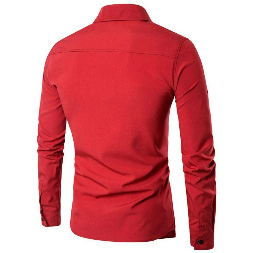 Men’s Cotton Tuxedo Shirt with Regular Sleeve and Turn-down Collar