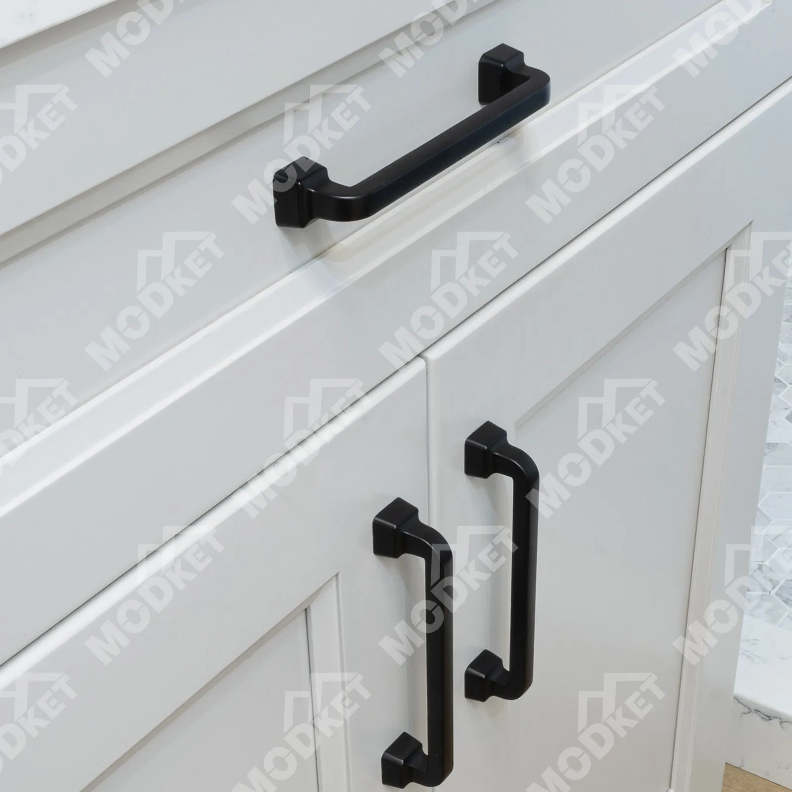 MH1650 Solid Matte Black Cabinet Pulls Handles