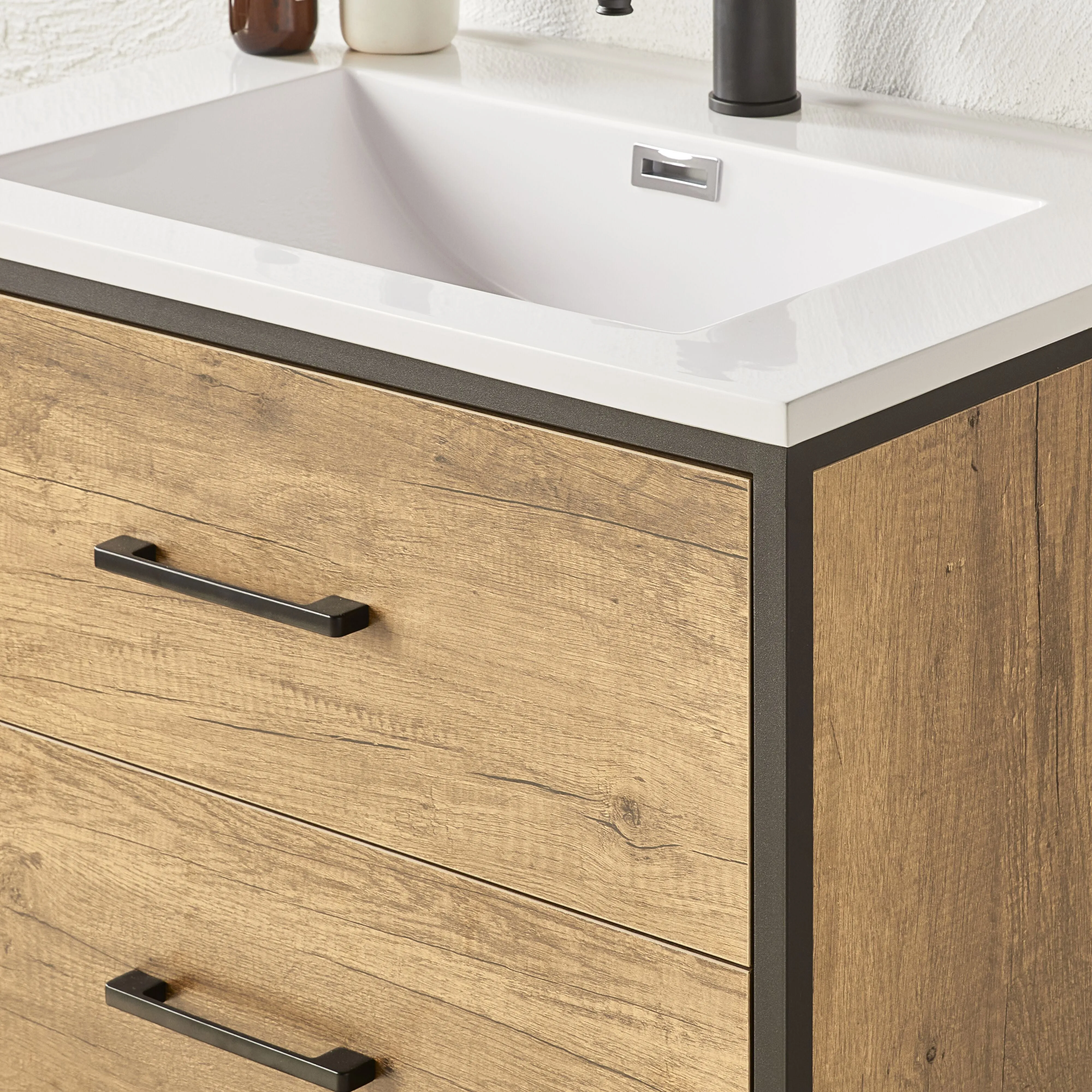 Milford Single Vanity Light Oak 700mm